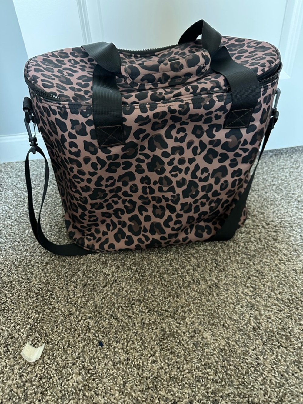 Marley Lilly Monogrammed Leopard Print Cooler - Picture 2 of 3